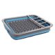 Collapsible Folding Silicone Dish Drainer Camping Caravan Boat Drying Rack Blue